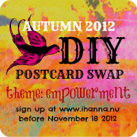 DIY POSTCARD SWAP button for autumn 2012 with rounded corners