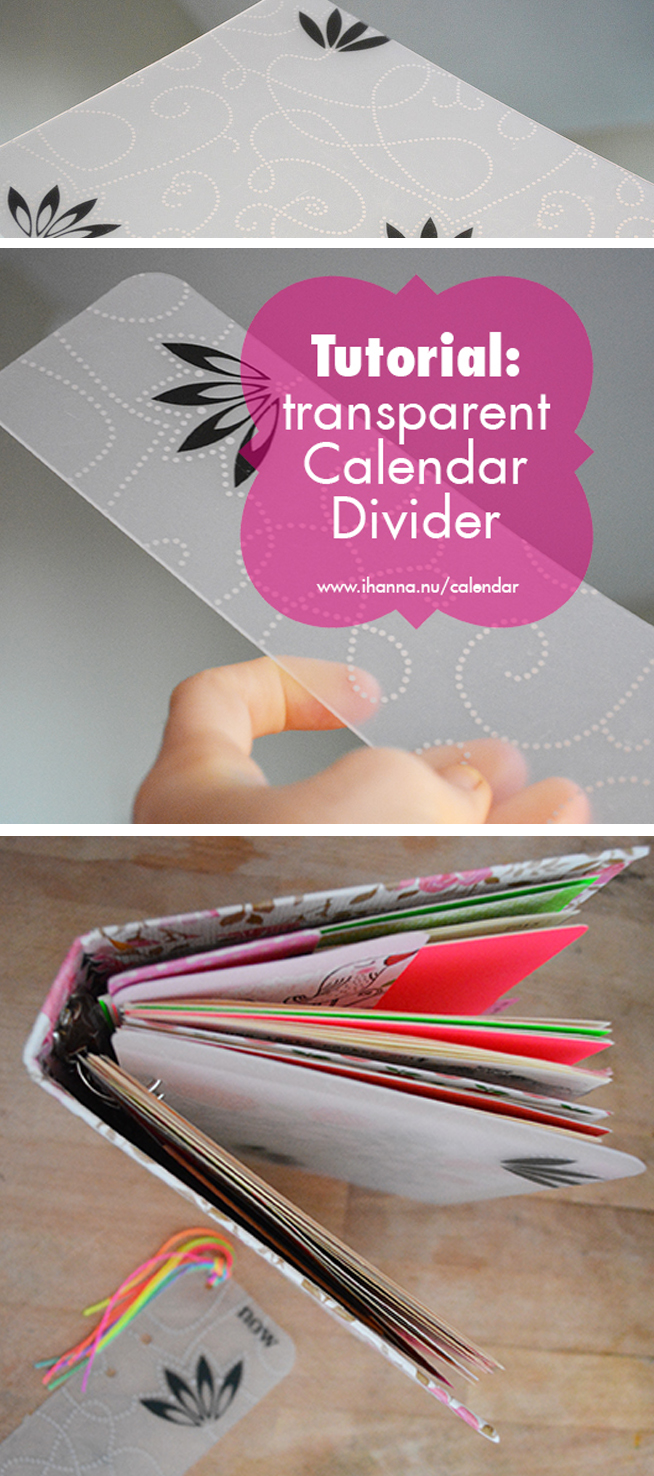 Make your own transparent calendar divider from a placemat - tutorial by iHanna