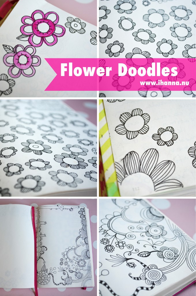 Flower doodles in a notebook, by iHanna of www.ihanna.nu