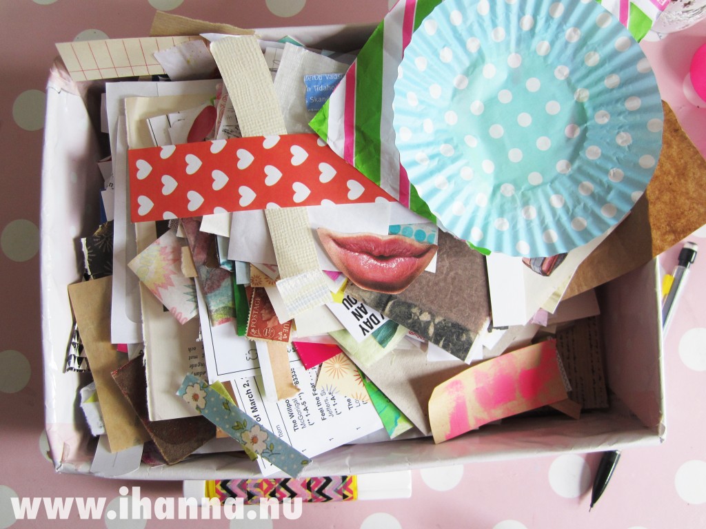 Creating a collage from my scrap inbox for ICAD 2014, see video at www.ihanna.nu