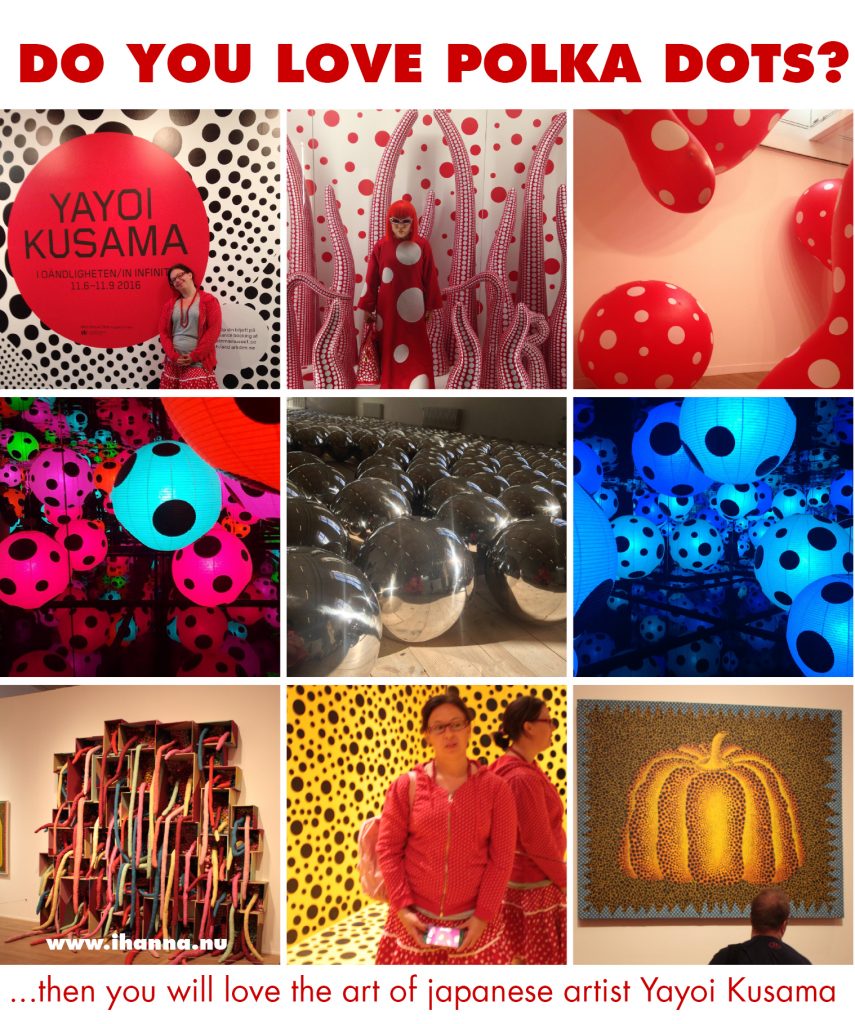 Do you love polka dots, then visit this blog post and vlog to see more of Yayoi Kusama's art at the exhibtion in Stockholm #polkadots