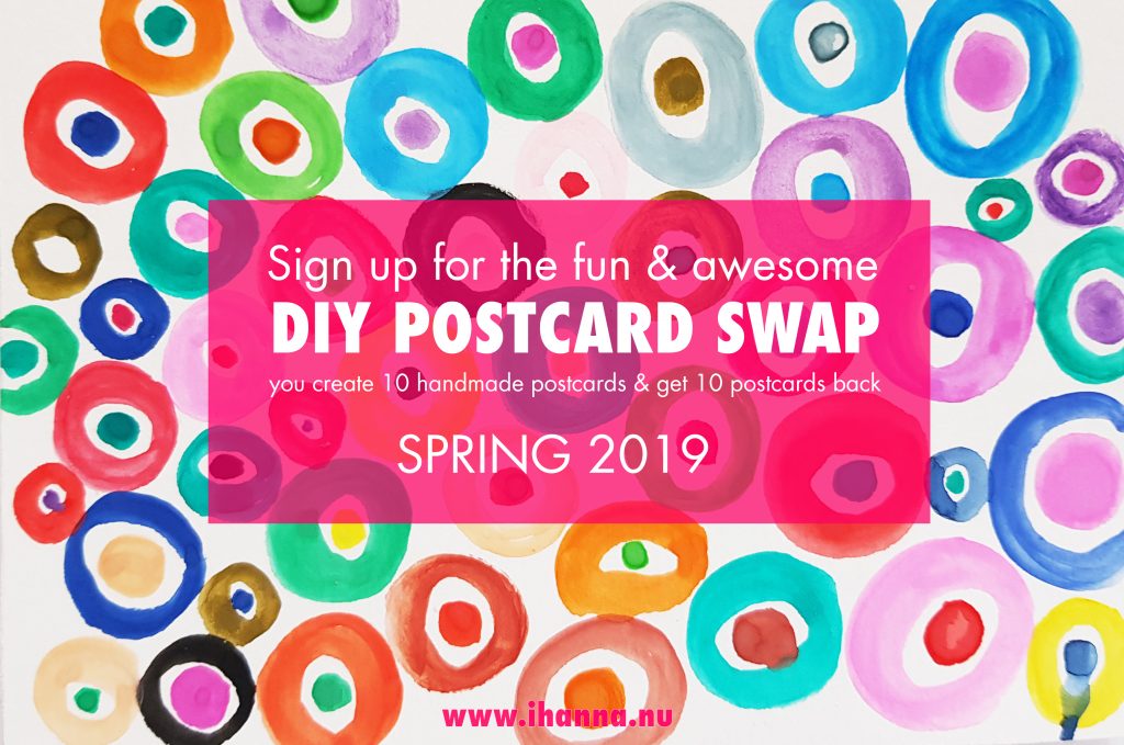 Sign up for iHanna:s DIY Postcard Swap Spring 2019