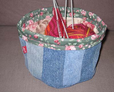 Denim basket for small projects and stuff