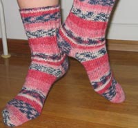 Raspberry sock knitted by iHanna