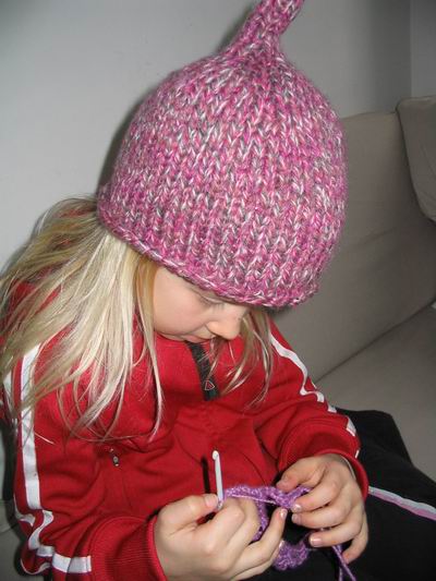 Knitted cap by me on Ebba