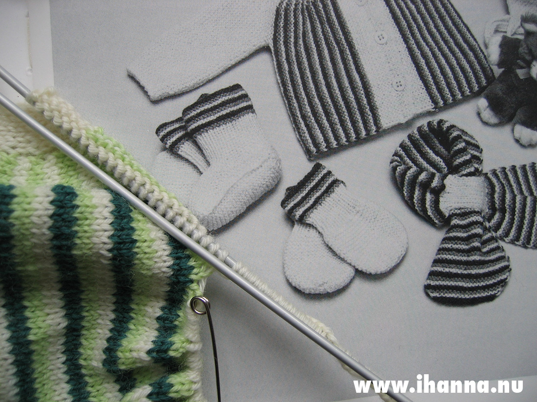 Knitting baby sweater for upcoming baby - by iHanna