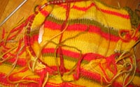 WIP Leftovers vest at Knitty