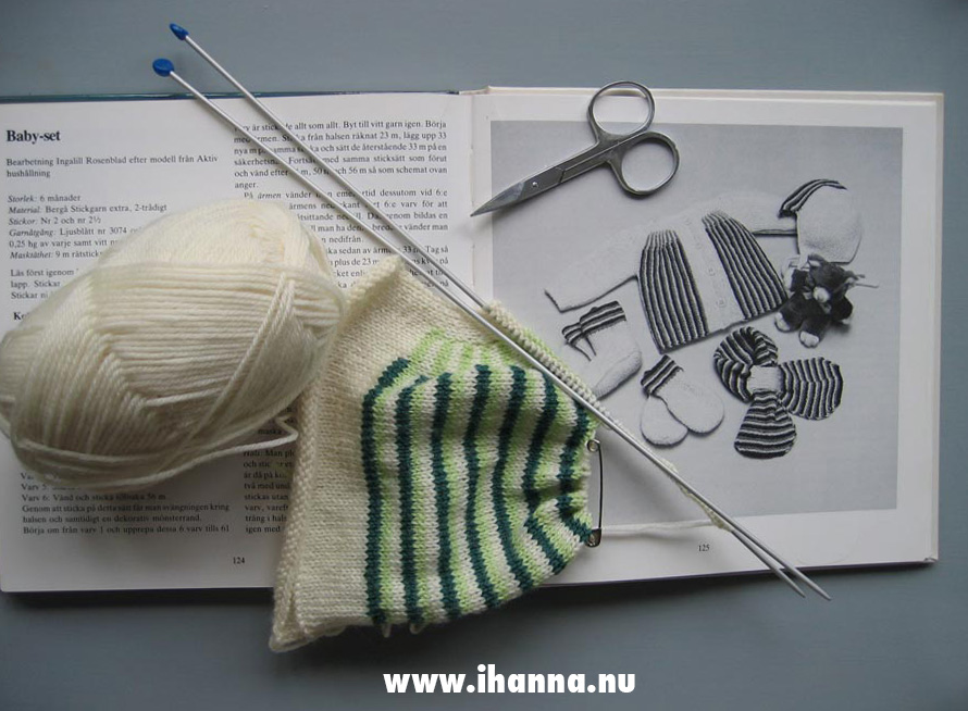 Knitting baby sweater for upcoming baby - by iHanna