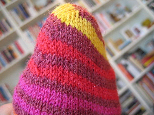 Knitted toe on striped sock Regia yarn  by iHanna (Photo copyright H. Andersson)