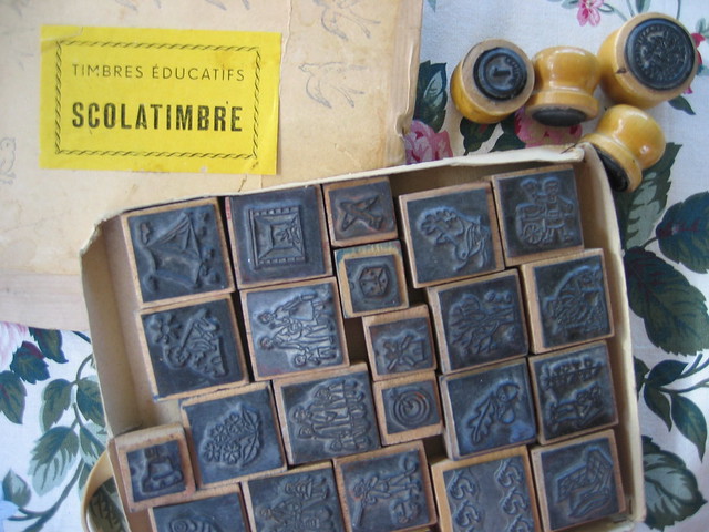 Scolatimbre French school stamp box brocante find by iHanna (Photo copyright H. Andersson)