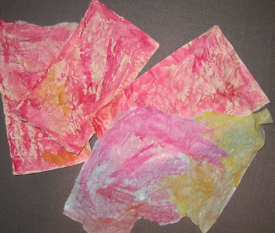 My first try at creating distress papers