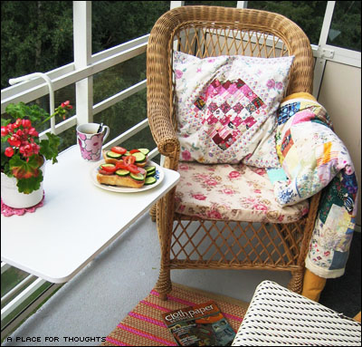 My balcony is a very positive space for me (Photo copyright Hanna Andersson)