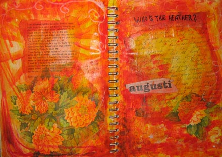 A August orange art journal spread 2005 by iHanna
