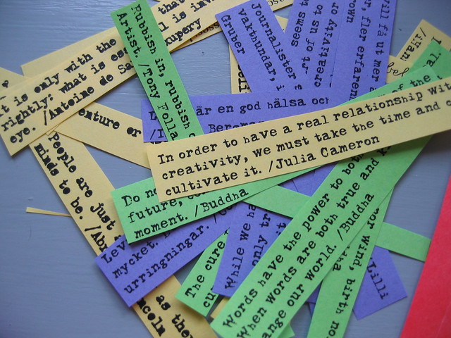 Quotes for a notebook printed on colored papers by iHanna