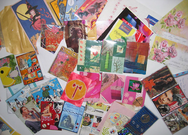 Artist trading cards received summer 2005 through the mail in different swaps
