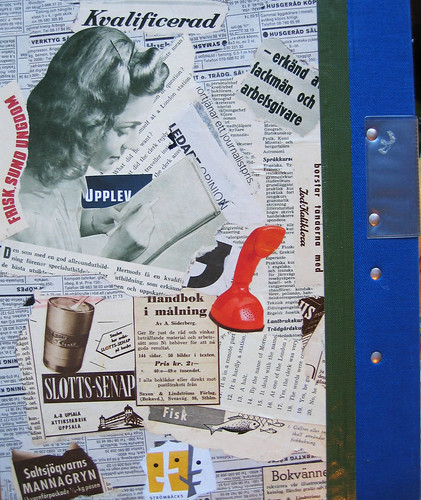 Backside of revamped ring binder for school 2005