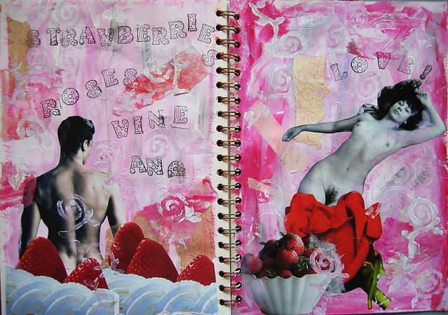 Red is the colour of passion - art journal page by iHanna