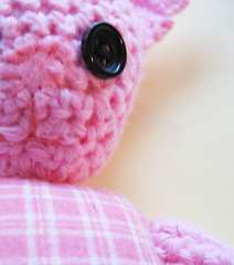 Babe Ruth face close up of the Rabbit crocheted by iHanna