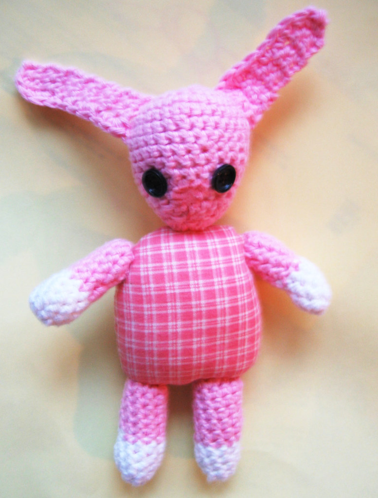 Babe Ruth, a crocheted baby bunny or rabbit by iHanna