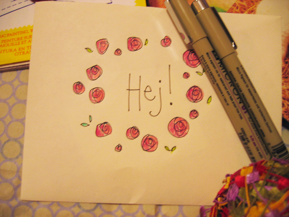 Cutest circle of roses on an envelope ever