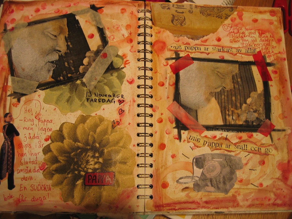 Art journal spread about my dad pappa