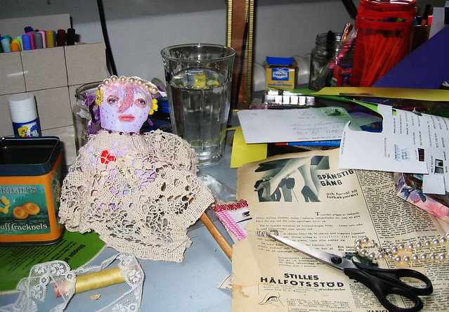 Art doll May by iHanna, she is art doll number 3, here on my work desk 2005