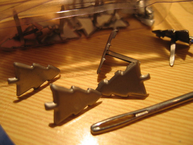 Tiny Christmas Tree brads from France (Photo Copyright Hanna Andersson)