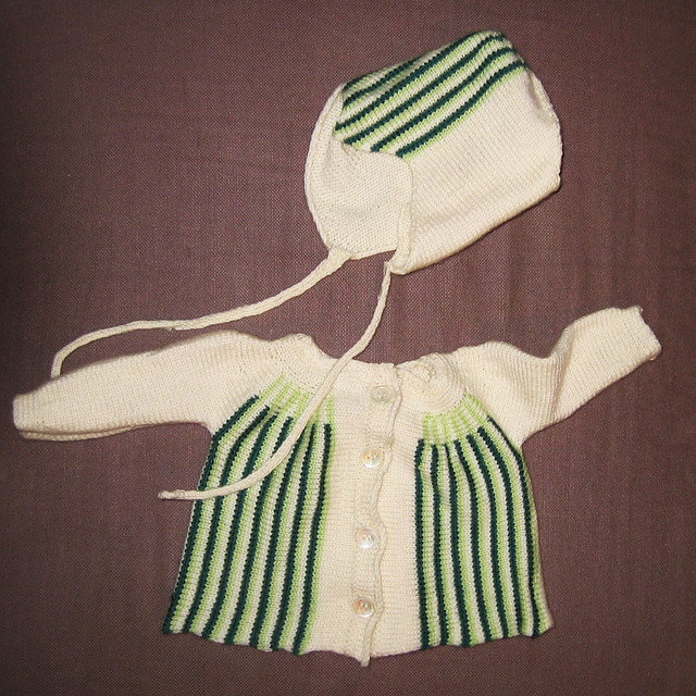 The Swedish Baby cardigan set with cap knitted by iHanna