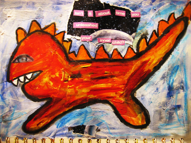 Art journal page: Unleashed your inner child / where the wild things are by iHanna