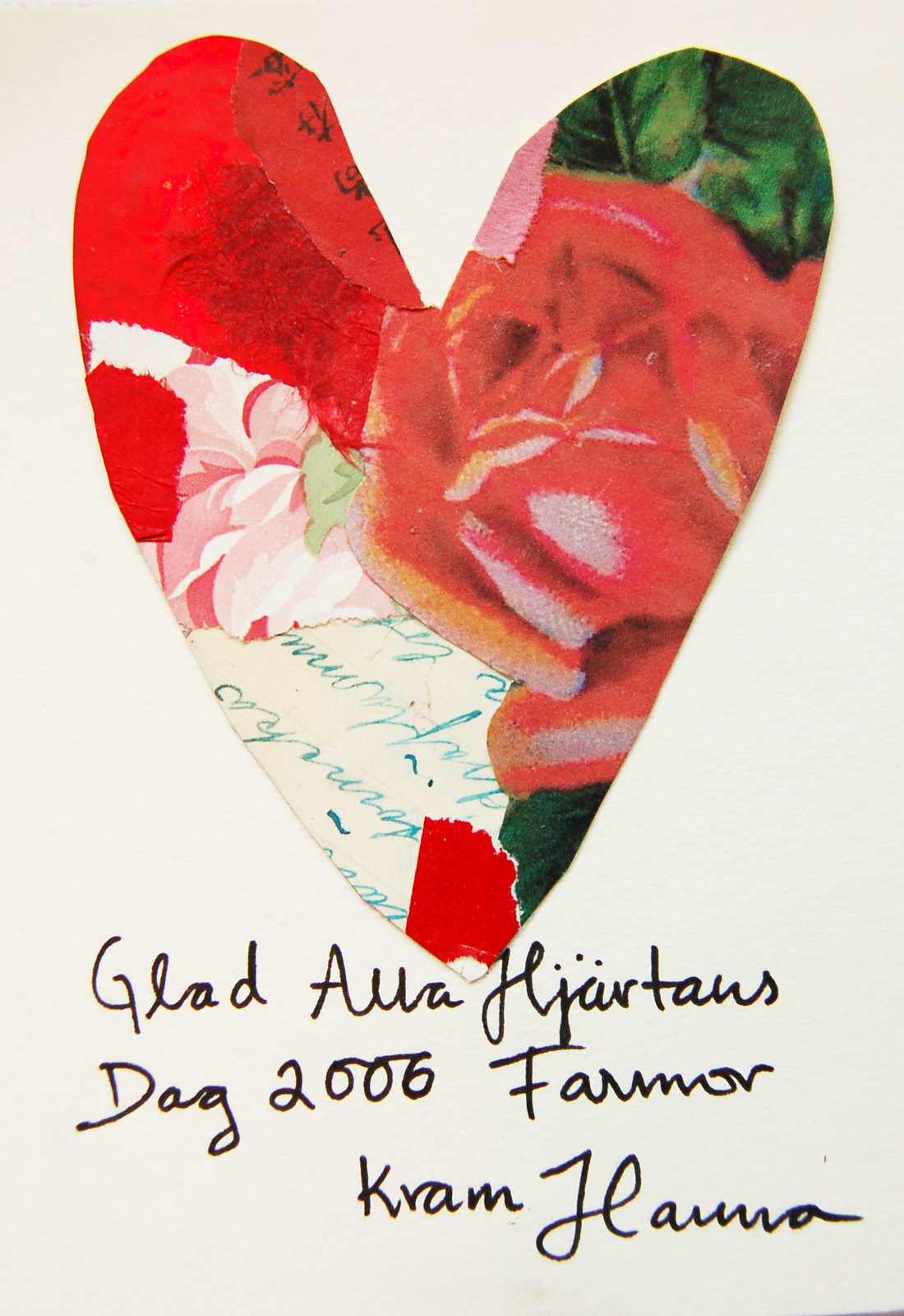 Valentines Day Card for grandmother / till farmor from Hanna (Copyright Hanna Andersson)