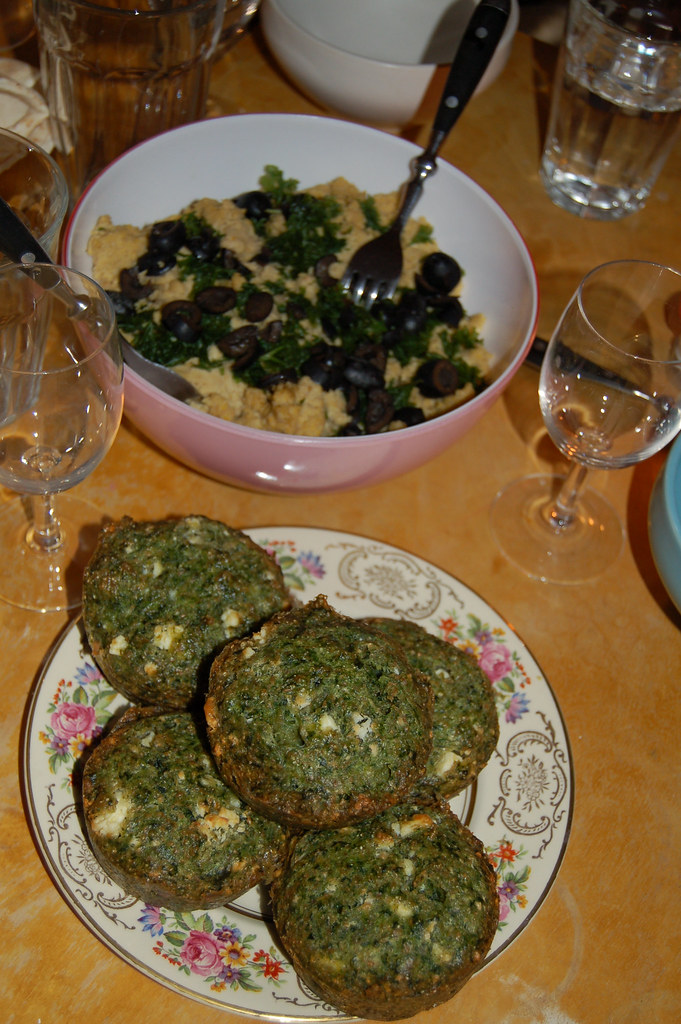 Hummus and green muffins (Photo Copyright Hanna Andersson) 2006