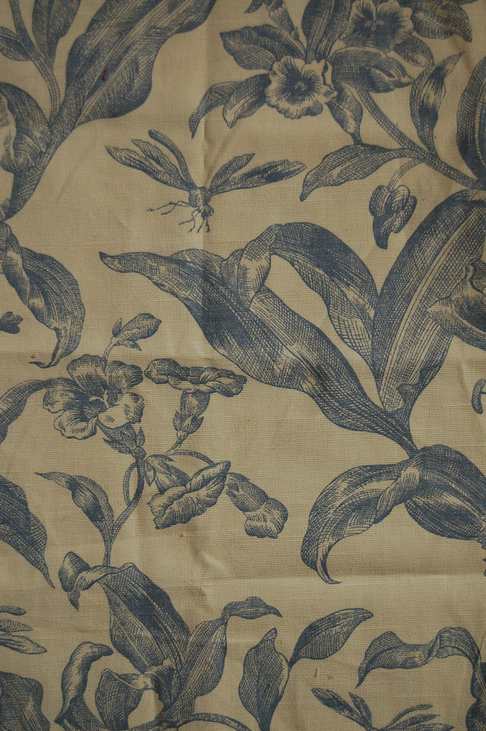 Vintage furniture fabric with dragon fly pattern sent in happy mail from Sweet Pea Kate 2006