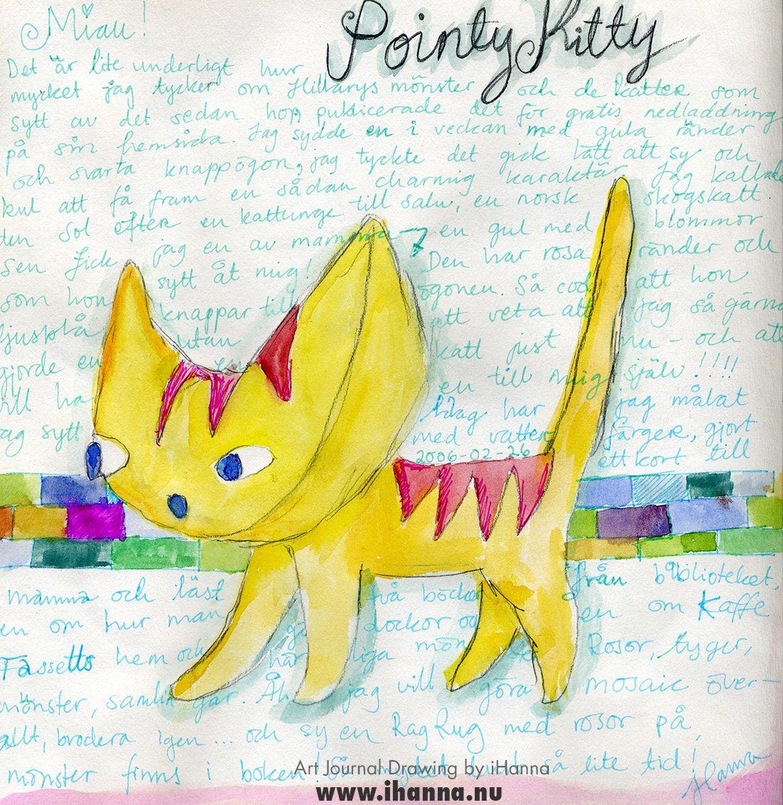 iHanna's drawing of a Pointy Kitty #artjournaling