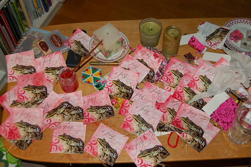 Chunky book pages handmade by iHanna on the living room table all spread out