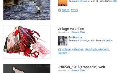 One of my photos with FLICKR Interestingness in March 2006