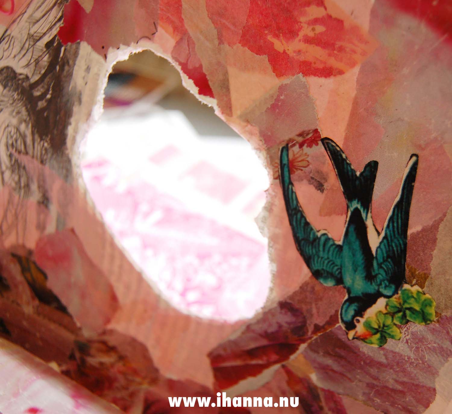 Fly free detail in iHannas Book of Dreams Altered book project (Copyright Hanna Andersson)