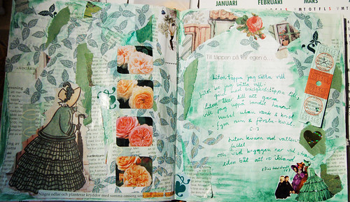 Liten täppa art journal page with tant grön by iHanna and Elsa Beskow (Photo copyright H. Andersson)
