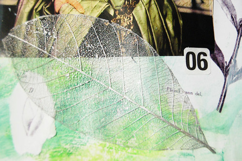 Dead leaf close-up in Book of dreams altered book by iHanna Every day matters podcast (Photo copyright H. Andersson)