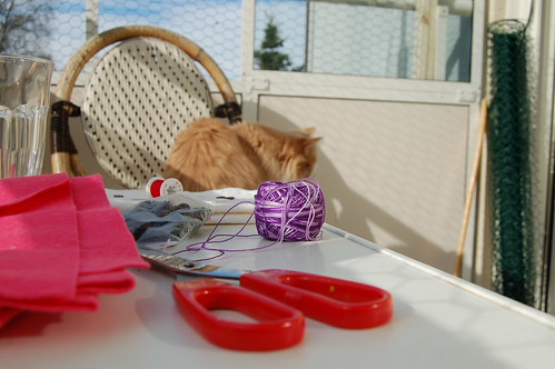 Crafting on the balcony for the Design Market in Umeå (Copyright Hanna Andersson) 2006