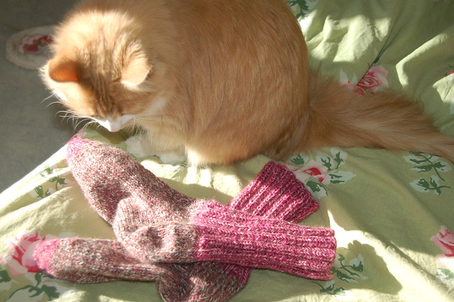 Investigation Knitted socks in left over yarn Raggi by iHanna (Photo copyright Hanna Andersson)