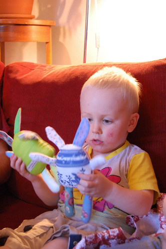 Jacob with some Moopy softie by iHanna  (Photo copyright Hanna Andersson) 2006