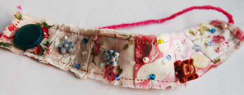 Fabric bracelet  with beads made for mother by iHanna (Photo copyright Hanna Andersson)