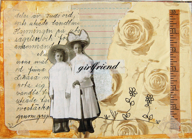Personal Postcards for a girlfriend, collage postcard by iHanna #vintage (Photo copyright Hanna Andersson)