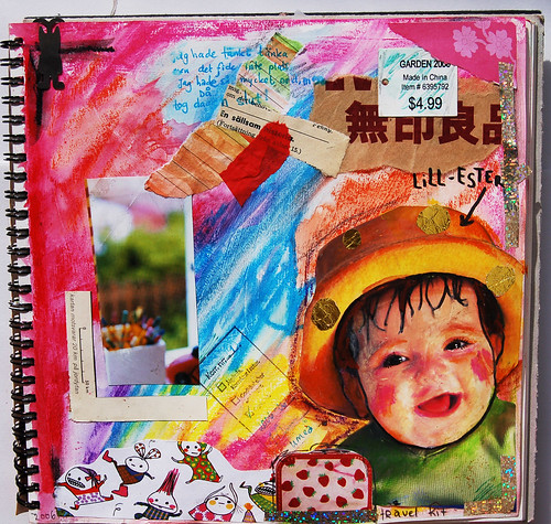 Art journal page in square spiral bound note book Little Ester (Copyright Hanna Andersson) 2006
