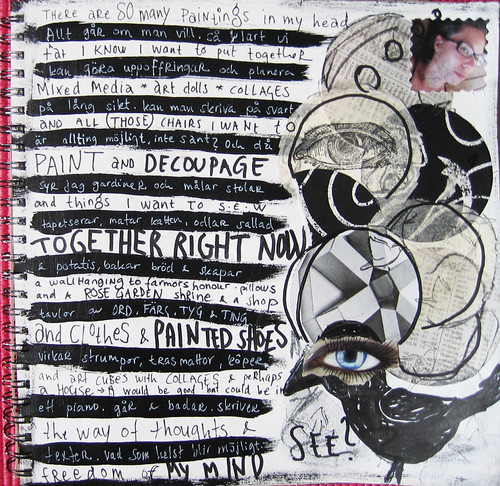 There are so many paintings in my head Art Journal page in square notebook