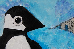 The Cool Penguin detail of iHanna painting 2006