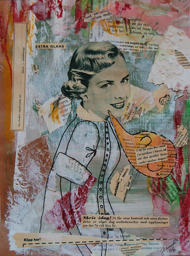 Extra glans art collage on brown paper made by iHanna (Copyright Hanna Andersson)