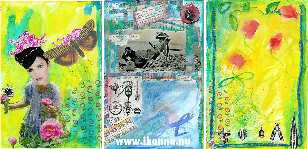 Art Journal Pages by iHanna (loose paper and washes of color) #artjournal