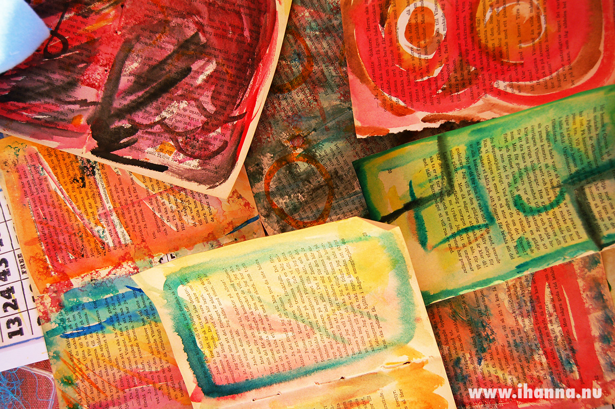 Watercolor painted background papers and collage fodder by iHanna #artjournaling