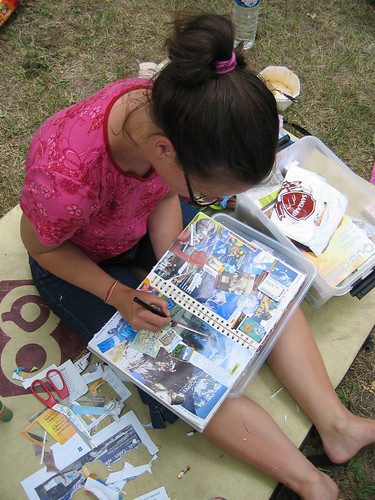 Me art journaling while camping in Ardeche France